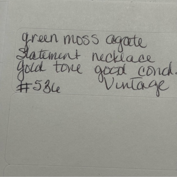 Green Moss Agate stone adjustable bracelet gold tone - Picture 3 of 6